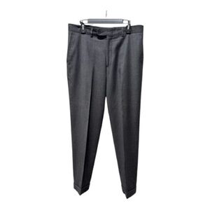 Linea Naturale Wool Pleated Dress Pants Men’s 34 Dark Gray Cuffed Workwear